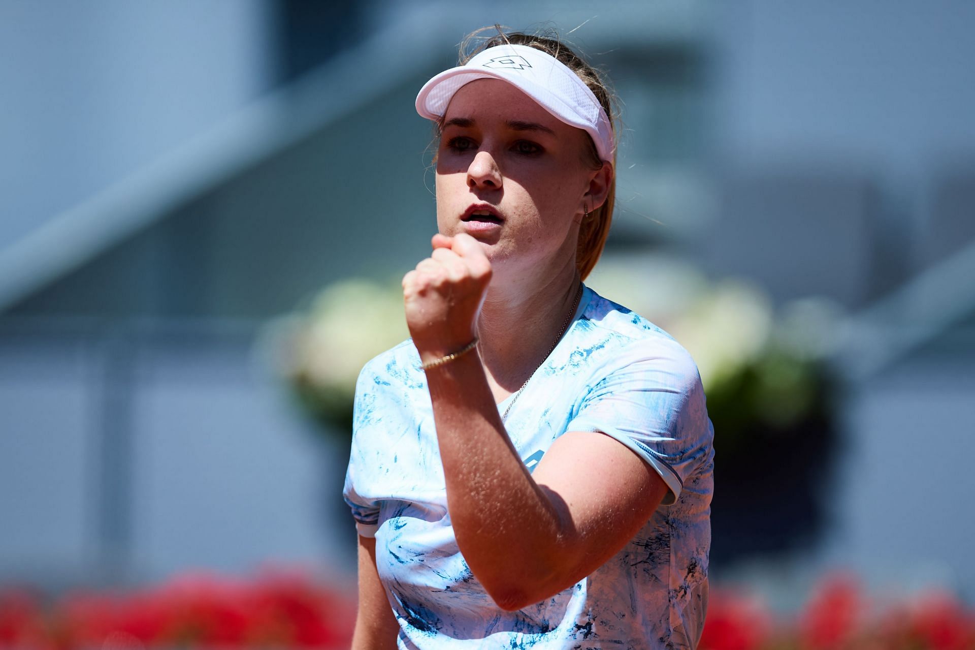 Blinkova in action at the Madrid Open - Day Four - Source: Getty